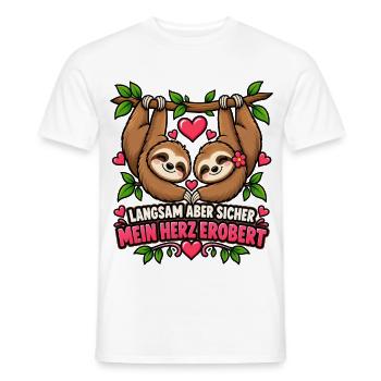 Valentinstag Jahrestag Faultier Paar Geschenk - Männer T-Shirt - Weiß - Vorne - AI Model Male 178 dark (178cm)