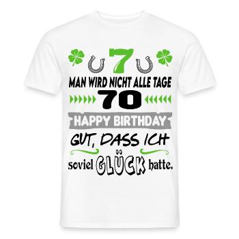 Alter 70 Jahre Geburtstag Happy Birthday Glück Fun - Männer T-Shirt - Weiß - Vorne - AI Model Male 178 dark (178cm)