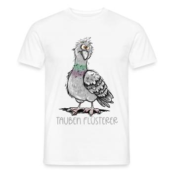 Taubenflüsterer Lustige Taube Stadttaube Brieftaub - Männer T-Shirt - Weiß - Vorne - AI Model Male 178 dark (178cm)