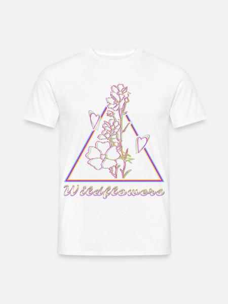 Farbenfrohes Wildblumen Motiv - Männer T-Shirt - Weiß