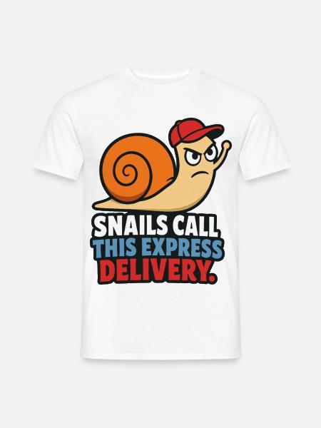 Snails Call This Express Delivery - Männer T-Shirt - Weiß