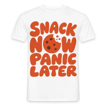 Snack Now Panic Later – Prokrastination - Männer T-Shirt - Weiß - Vorne - AI Model Male 178 dark (178cm)