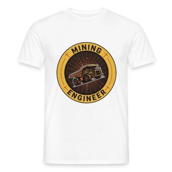 Bergbauingenieur-Schwerlastwagen-Abzeichen-Geschenk - Männer T-Shirt - Weiß - Vorne - AI Model Male 178 dark (178cm)