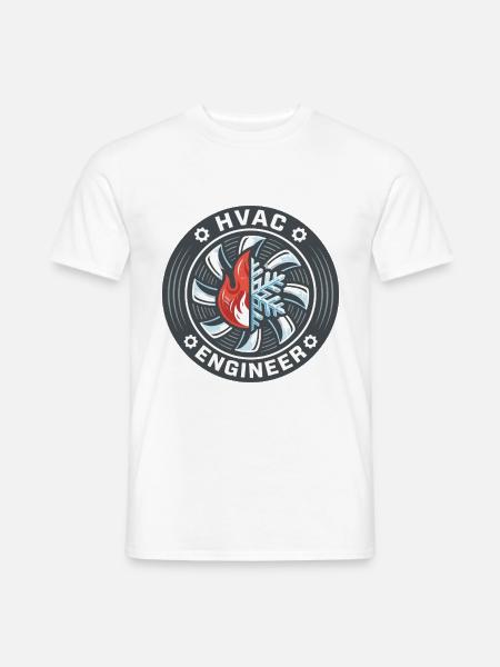 HVAC-Ingenieur Flame Snowflake Ventilator-Badge-Geschenk - Männer T-Shirt - Weiß