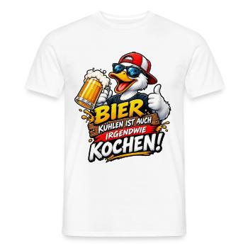 Ohne mich läuft hier nix - Lustiger Spruch - Männer T-Shirt - Weiß - Vorne - AI Model Male 178 dark (178cm)