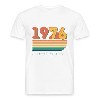 1976 Vintage-Edition – Retro-Streifen - Männer T-Shirt - Weiß - Vorne - AI Model Male 178 dark (178cm)