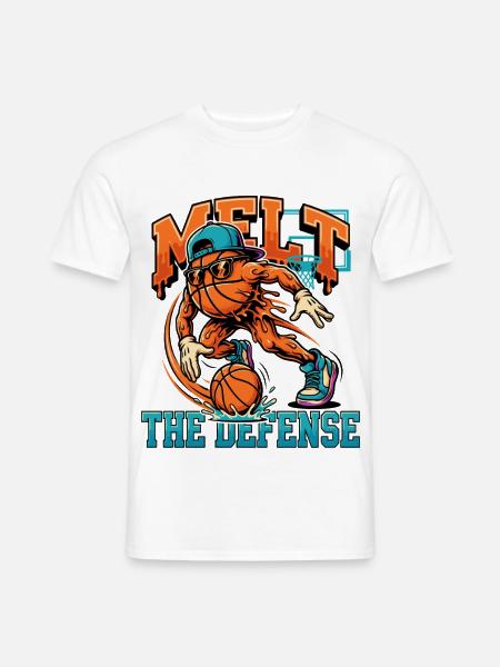 Basketball-Monster gegen Defense - Männer T-Shirt - Weiß