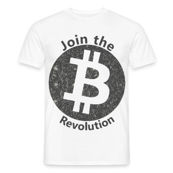 Bitcoin Revolution Kreis - Männer T-Shirt - Weiß - Vorne - AI Model Male 178 dark (178cm)