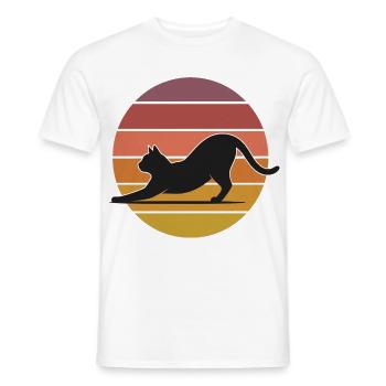 Katze im Sonnenuntergang Stretch - Männer T-Shirt - Weiß - Vorne - AI Model Male 178 dark (178cm)
