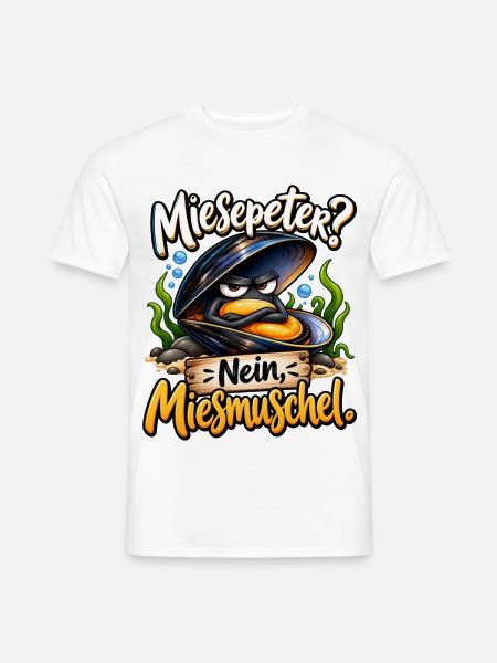 Miesepeter? Nein, Miesmuschel – Lustige Muschel - Männer T-Shirt - Weiß
