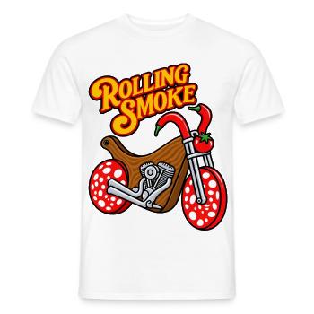 Lustiger BBQ-Fleisch-Motorrad-Chopper - Männer T-Shirt - Weiß - Vorne - AI Model Male 178 dark (178cm)