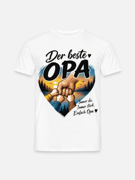 Der beste Opa Herzdesign - Männer T-Shirt - Weiß