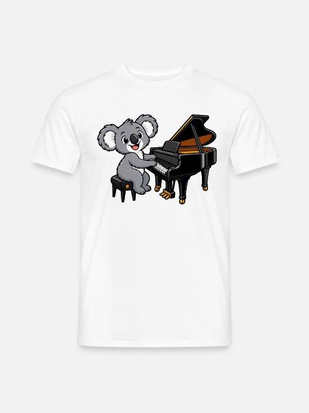 Koala am Klavier - Männer T-Shirt - Weiß