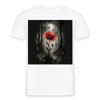 Mohn im dunklen Wald - Männer T-Shirt - Weiß - Vorne - AI Model Male 178 dark (178cm)