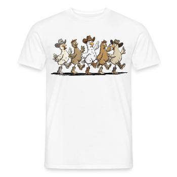 Line Dance Hühner | Lustige Hühner Geschenk - Männer T-Shirt - Weiß - Vorne - AI Model Male 178 dark (178cm)