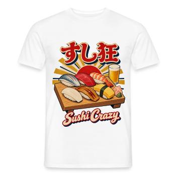 Sushi Crazy - Männer T-Shirt - Weiß - Vorne - AI Model Male 178 dark (178cm)