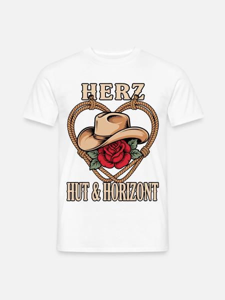 Herz Hut & Horizont - Männer T-Shirt - Weiß