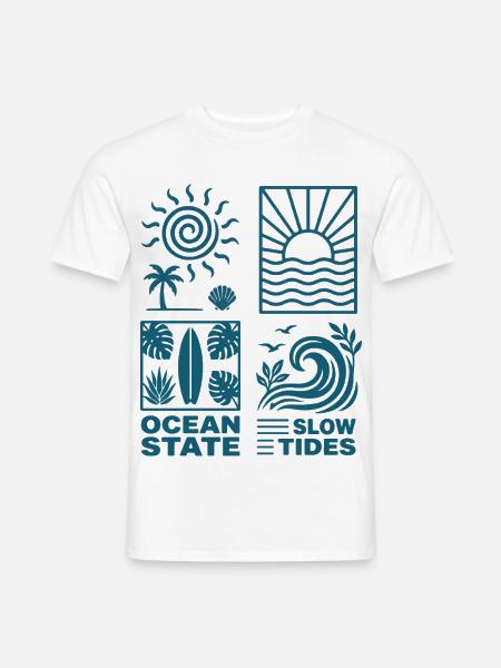 Tropische Sonnenwellen - Männer T-Shirt - Weiß