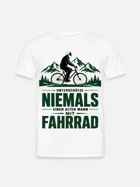 Nie einen alten Mann mit Fahrrad - Männer T-Shirt - Weiß