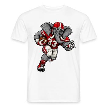 Elefant beim American Football - Männer T-Shirt - Weiß - Vorne - AI Model Male 178 dark (178cm)