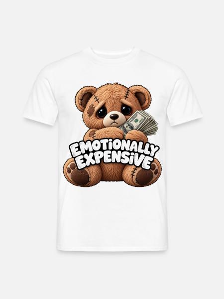 Emotionally Expensive Plüschbär - Männer T-Shirt - Weiß
