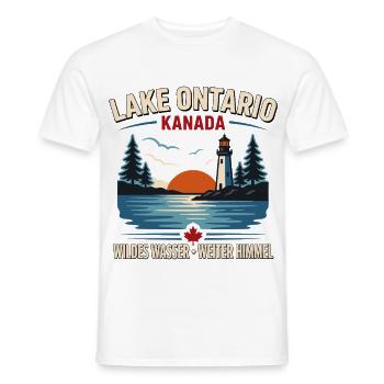 Lake Ontario Kanada Leuchtturm Sonnenuntergang - Männer T-Shirt - Weiß - Vorne - AI Model Male 178 dark (178cm)