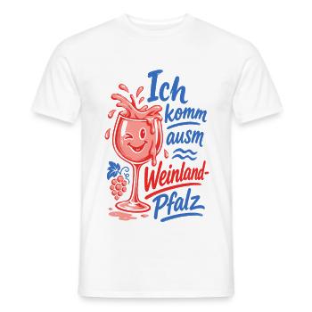 Wein Ich Komm Ausm Weinland Pfalz Rotwein - Männer T-Shirt - Weiß - Vorne - AI Model Male 178 dark (178cm)