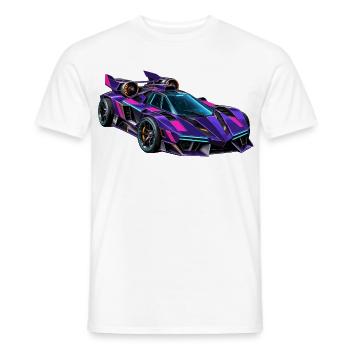 Lila Neon-Supersportwagen - Männer T-Shirt - Weiß - Vorne - AI Model Male 178 dark (178cm)