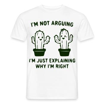 Ich erkläre es: Kaktuswitz - Männer T-Shirt - Weiß - Vorne - AI Model Male 178 dark (178cm)