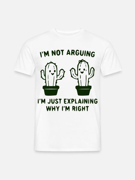 Ich erkläre es: Kaktuswitz - Männer T-Shirt - Weiß