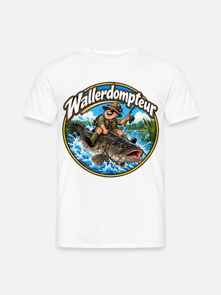 Waller Angeln - Männer T-Shirt - Weiß