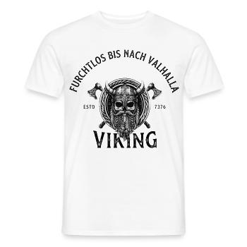 Viking Skull Krieger Emblem - Männer T-Shirt - Weiß - Vorne - AI Model Male 178 dark (178cm)
