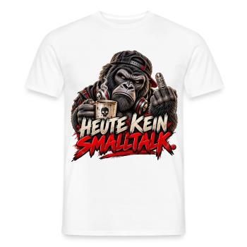 Heute kein Smalltalk – Genervter Gorilla - Männer T-Shirt - Weiß - Vorne - AI Model Male 178 dark (178cm)