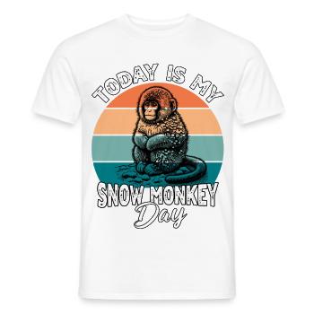 Schneeaffe Snow Monkey - Männer T-Shirt - Weiß - Vorne - AI Model Male 178 dark (178cm)