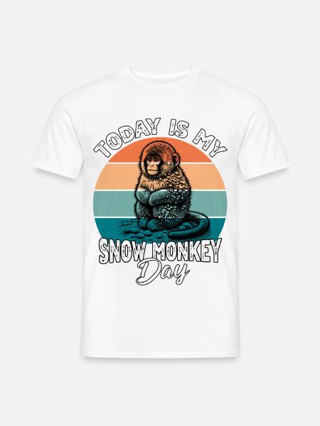 Schneeaffe Snow Monkey - Männer T-Shirt - Weiß
