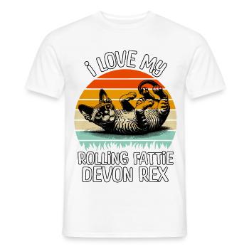 Lustige Devon Rex - Männer T-Shirt - Weiß - Vorne - AI Model Male 178 dark (178cm)
