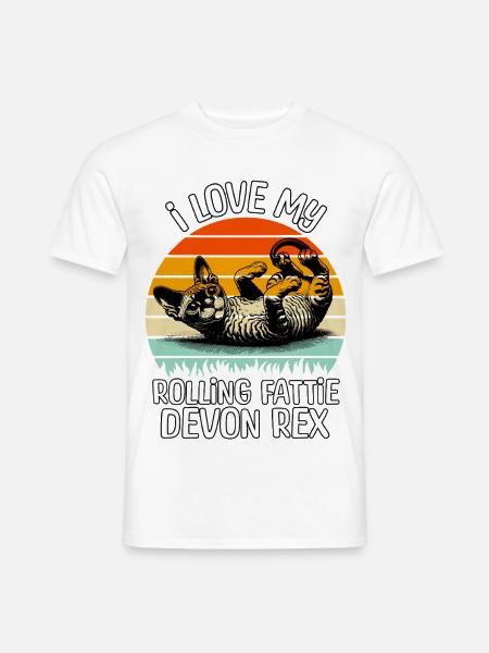 Lustige Devon Rex - Männer T-Shirt - Weiß