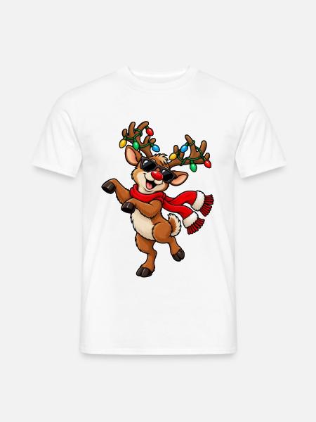 Weihnachten Rentier Rudolph Lustig Geschenkidee - Männer T-Shirt - Weiß