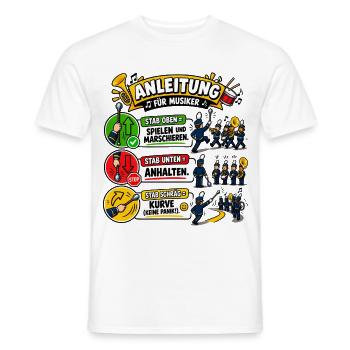Stabführung - Anleitung für Musiker: Marschieren - Männer T-Shirt - Weiß - Vorne - AI Model Male 178 dark (178cm)