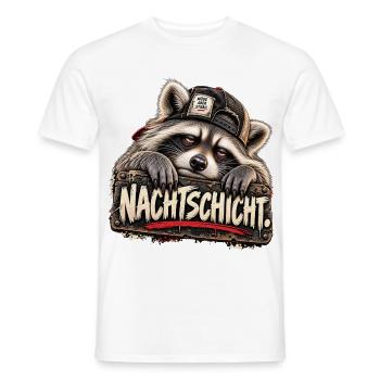 Nachtschicht – Müde aber stabil - Männer T-Shirt - Weiß - Vorne - AI Model Male 178 dark (178cm)