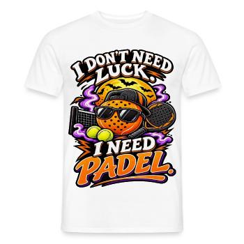 I Need Padel - Padel Spruch - Männer T-Shirt - Weiß - Vorne - AI Model Male 178 dark (178cm)