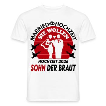 Hochzeit Married 2026 Sohn der Braut Tauben - Männer T-Shirt - Weiß - Vorne - AI Model Male 178 dark (178cm)