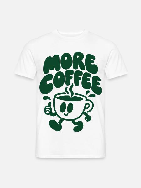 More Coffee – Laufende Kaffeetasse - Männer T-Shirt - Weiß