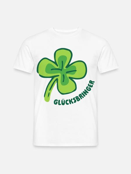 Viel Glück - Glücksbringer - Kleeblatt - Männer T-Shirt - Weiß