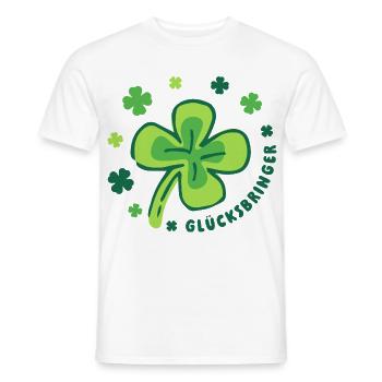 Glücksbringer – Kleeblatt - Mutmacher - Männer T-Shirt - Weiß - Vorne - AI Model Male 178 dark (178cm)