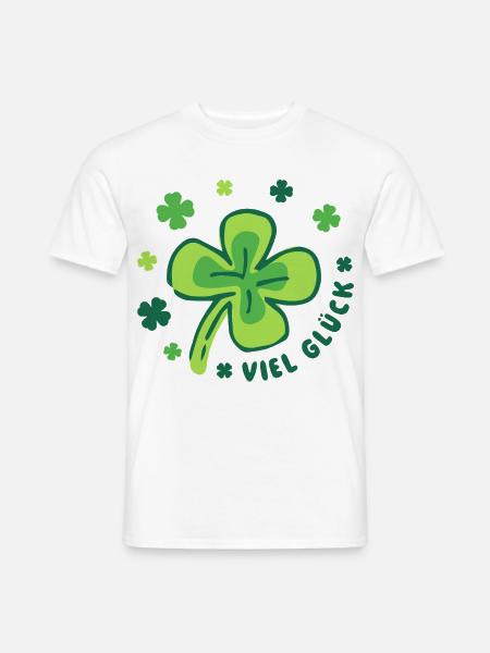 Glücksbringer - Viel Glück - Männer T-Shirt - Weiß