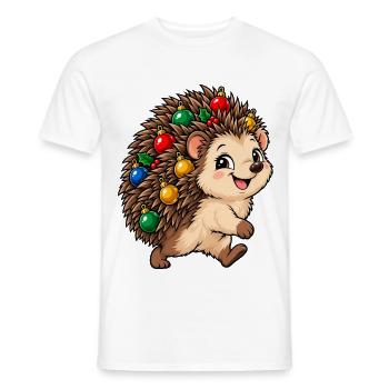 Weihnachten Igel Christbaumkugeln Geschenk - Männer T-Shirt - Weiß - Vorne - AI Model Male 178 dark (178cm)