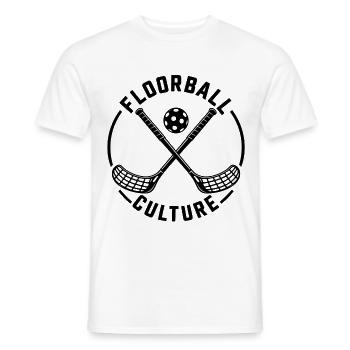 Floorball Kreuzende Schläger Silhouette - Männer T-Shirt - Weiß - Vorne - AI Model Male 178 dark (178cm)
