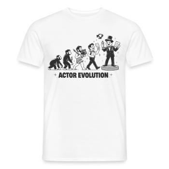 Actor Evolution: Vom Affen zum Schauspieler - Männer T-Shirt - Weiß - Vorne - AI Model Male 178 dark (178cm)