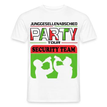 Junggesellenabschied Security Crew Saufen Drinking - Männer T-Shirt - Weiß - Vorne - AI Model Male 178 dark (178cm)
